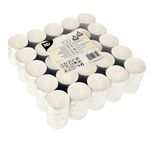 PAPSTAR Teelichter/13302 Ø 39 mm weiß Paraffin Inhalt 100 Stück - 2