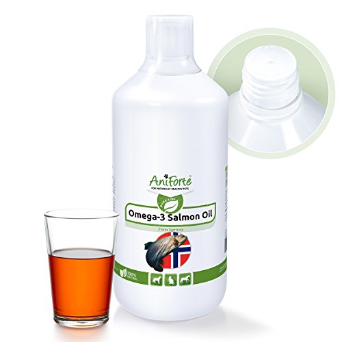 AniForte-Omega-3-Salmon-Oil-1000ml-100-Pure-Natural-Coat-Joint-Brain-Health-Super-High-Omega-3-6-Supplement-Tasty-Easy-to-Use-Sea-Power-from-Norway-Natural-Solution-for-Dogs-Cats-Horses-and-Pets