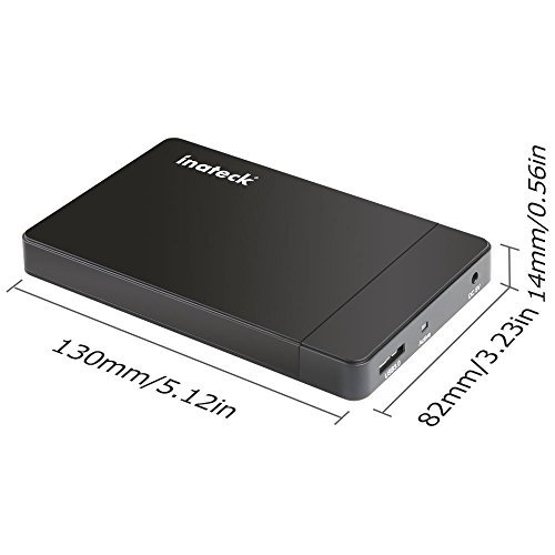 Inateck USB 3.0 Externes 2,5 Zoll Festplattengehäuse für 9.5mm 7mm 2.5 Zoll SATA-I, SATA-II, SATA-III, SATA SSD und HDD, Unterstützt UASP - 6