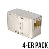 ✅ Modular-Kupplung 2x RJ45 Buchsen geschirmt. Geeignet zum einfachen Verbinden von zwei geschirmten oder ungeschirmten RJ45-Patchkabeln, die Kupplung ist auch für ISDN Kabel geeignet. Belegung 1-3;2-6;3-1; 4-4;5-5;6-2;7-7;8-8