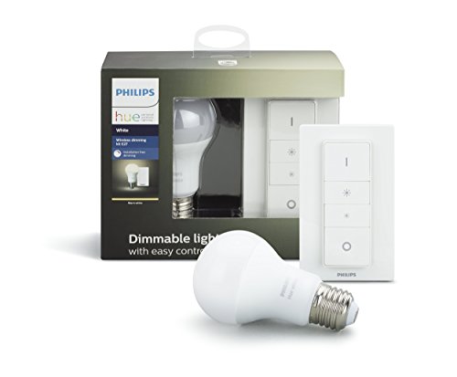 Philips Hue Dimming Kit, Contiene una Lampadina Philips Hue White E27 e un Telecomando Dimmer Switch