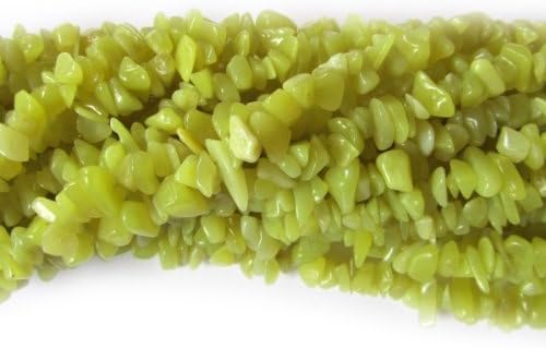 Pretty Pebbles Beads - 34" Olive Jade Gemstone Chip Beads