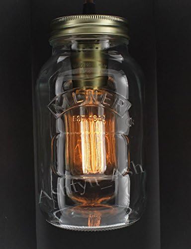 Jam Jar Light Lamp Kilner Vintage Industrial Retro Edison Style Filament Bulb BR - Switch