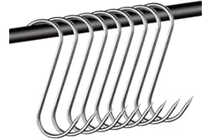 BIGCHEER Lot de 15 crochets à viande en S en acier inoxydable de 15 cm - Crochets de boucher pour salle de bain, chambre à coucher, bureau, cuisine, traitement de la viande (12 cm)