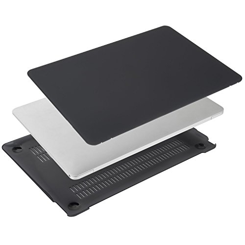 MOSISO Ultra Slim Plastik Hartschale Schutzhülle Hülle Snap Case für Neu MacBook Pro 12 Zoll mit Retina Display A1534, Schwarz - 5
