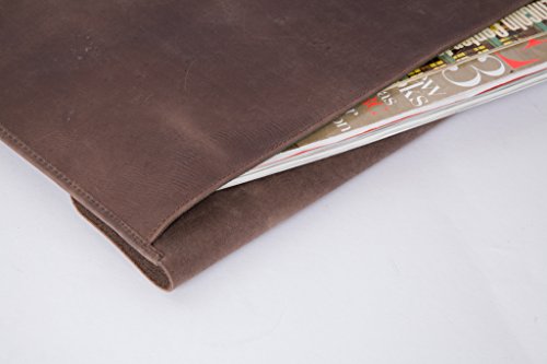 HOLZRICHTER handgefertigte Lederhülle für Ultrabooks, das Apple Macbook 12″, Air 13″ in braun. Hochwertige Sleeve Tasche aus Leder für das Macbook 13 Zoll - 2