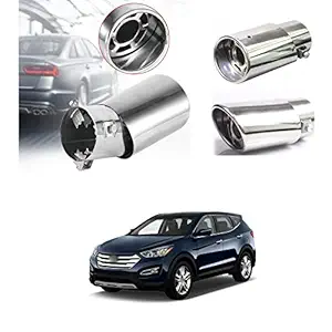 PRIKNIK Silencer Tip Exhaust Pipe Car Stainless Steel Rear Muffler Tip Tail Muffler Tip Pipe Adjustable Car Decoration Exhaust Tip Tailpipe Compatible with Santa Fe Type 2 (2014-2015)