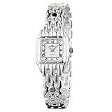 Damen-Luxus Kleid Uhr, in Sterling Silber, 925 markiert, mit Amtlicher Punze des Londoner edelmetallkontrollamts, Perlmutt Zifferblatt, römischen Ziffern, hochwertiger Verpackung.