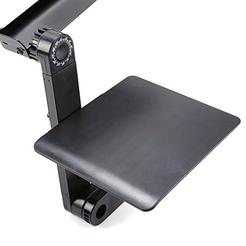 Einstellbare Laptoptisch Betttisch Notebooktisch Aluminium Notebookständer Laptopständer Schreibtisch Ständer Klapptisch mit Löcher Mausplatte - 6