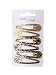 Set of 6 Gold Animal and Floral Print Hair Clips Snap Bendies Sleepies