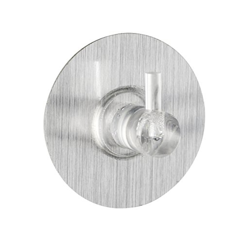 Wenko 21790100 Static-Loc Universalhaken Edelstahloptik, 2er Set, Befestigen ohne bohren, Kunststoff, 3,8 x 1,6 x 3,8 cm - 2