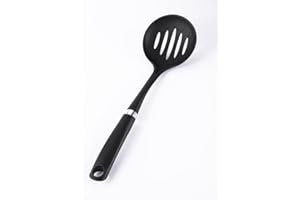ROYAL CUISINE Kitchen Skimmer Spoon with Soft Grip Handle, Cooking Spoon Non-Stick Safe Nylon, Slotted Spoon for Kitchen Frying Food