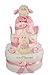 Newborn Baby Girl Spring Lamb Nappy Cake Gift FREE Delivery (pink)