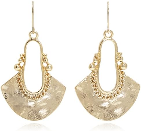 BONALUNAWomen's Boho Chic Hammered Drop Earrings