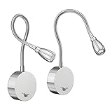 Nuestra lámpara LED de lectura con un cuello de cisne para el montaje de pared se distingue por un diseño elegante en color cromo y una luz flexible y concentrada. El cuello de cisne flexible y un ángulo de haz pequeño permiten una iluminación muy precisa. La lámpara emite una luz especialmente homogénea.Esta lámpara de lectura LED es ideal cómo lámpara en el lugar de trabajo o en el dormitorio.