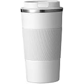 304 L Kilitli &Ccedil;elik Mat Beyaz 510 ml Kahve Termos Mug cin405by