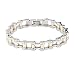 Produktbild YSM-Fahrrad-Ketten-Armband 220mm Edelstahl-Verbindungs-Armband-10mm Breite Elegante Herren-Armband (Silber + Gold)
