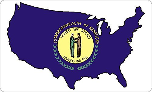 Mini Sticker Pack , 33x20mm Rectangle , Self-Stick Kentucky Flag Labels , USA US State Stickers