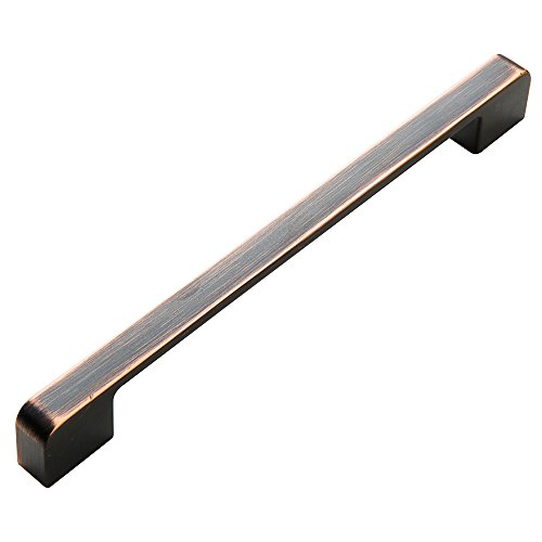 LINGJUN Einfache Amerikanische ORB-Dunkel-Bronze Zink-Legierung Schublade Schrank Tür Solide Pull Griffe Möbel Hardware (Rote Bronze, 192mm) LINGJUN Einfache Amerikanische ORB-Dunkel-Bronze Zink-Legierung Schublade Schrank Tür Solide Pull Griffe Möbel Hardware (Rote Bronze, 192mm)