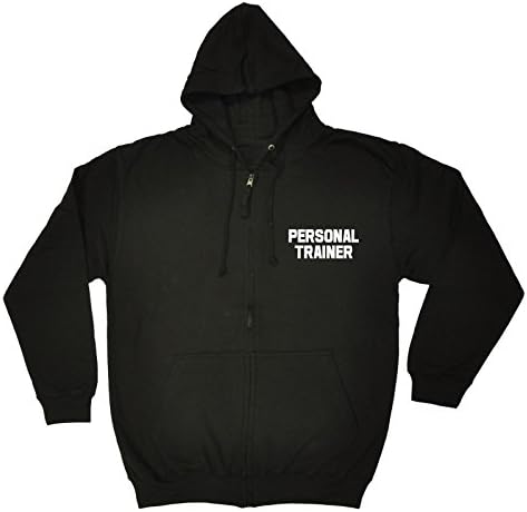JNR Workwear Unisex Men's Women's PERSONAL TRAINER (BREAST AND BACK) (M - BLACK) Zip Hoodie