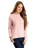 oodji Ultra Damen Strukturierter Pullover mit Aufschlägen auf den Ärmeln, Rosa, DE 40 / EU 42 / L