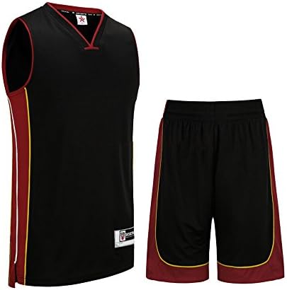 Basketball Shirt and Shorts, Aresko Men Fashion Quick Drying Basketball clothes Breathable Sports Training Suits with EU XS to 4XL Sizes, Black 2XL