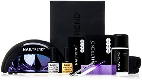 Bluesky Deluxe 1 Colour Gel Polish Starter Kit Salon Quality Manicure &amp; Pedicure - LED Black Lamp Light, Base &amp; Top Coat, Remover Wraps, Shine Wipes, Acetone Remover, Nail Trend Towel, Crystal File, Block Buffer, Cuticle Sticks, Cuticle Pusher + Includes 1 Bluesky Gel Colour (29. Hotski to Tchotchke)