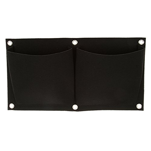MagiDeal 2 Taschen Hängen Horizontal Gartenmauer Pflanz Taschen Sack Pflanzsack Pflanztasche Tasche Indoor / Outdoor-Kräutertopf - 5