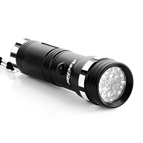 Ascher Superhelle LED Taschenlampe |14 LED | Energiesparend | Aluminiumgehäuse | Schwarz - 4