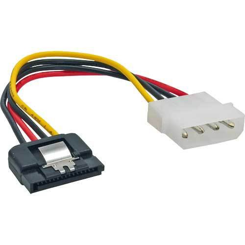 3er Set InLine® SATA Stromadapterkabel, 1x 13,34cm (5,25") Buchse an 15pol SATA Stecker, 0,15m, mit Lasche