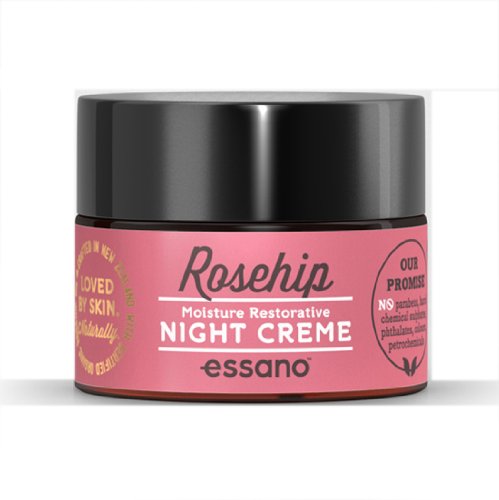 Rosehip By Essano Crema Notte Rigenerante Idratante con Olio di Rosa Canina - Cura Pelle Naturale - 50g