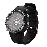 8 GB Wasserdichte Armbanduhr Kamera Videoaufnahme Voice Recorder mit Smart Watch Infrarot Nachtsicht HD 1280 X 960P (Schwarz)