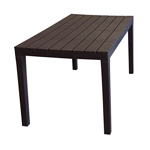 Preisvergleich Produktbild Campingtisch 'SUMATRA' Tischplatte in Holz-Optik Vollkunststoff Mokka - 138x78xH72cm