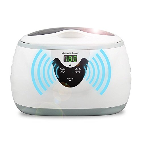 HOMMINI Nettoyeur à ultrasons 600ML, 35W / 42000HZ, 5 cycles de minuterie (90s, 180s, 280s, 380s, 480s) avec affichage numérique,...