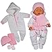 Produktbild Unbekannt Puppenkleidung Schneeanzug für Puppe wie z.B. Baby Born bis 43 cm (Weiß - 4 TLG.Set)