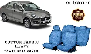 AUTOKAAR Cotton Fabric Heavy Blue Towel SEAT Cover for Maruti DZIRE 17