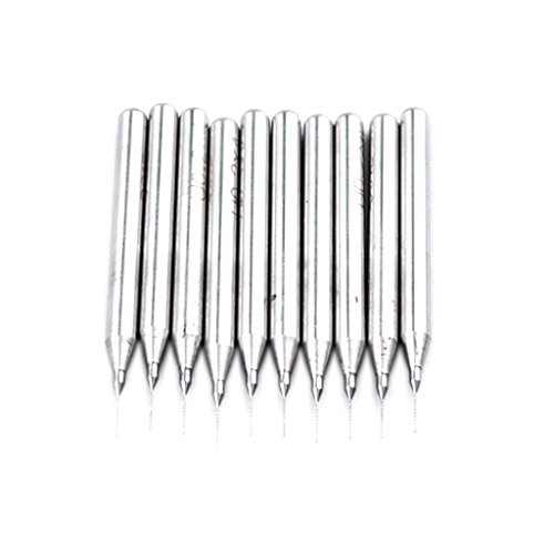 Autek 10 pcs 0.75 mm Hartmetall Bohrer Micro Engraving Drill Bits Tool Fräser CNC PCB Dremel - 2