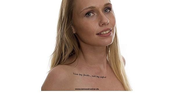 Live By Faith Not By Sight Tattoo 2 X Live By Faith, Not By Sight - Haut Temporary Tattoo Schriftzug In  Schwarz (2) : Amazon.de: Spielzeug