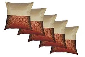 Durable Dupian Silk Embroidery Plain Printed Decorative Square Throw Pillow Cover Cushion Case Sofa Chair car Seat Pillowcase 12 X 12 Inches 30cm x 30cm Set of 5