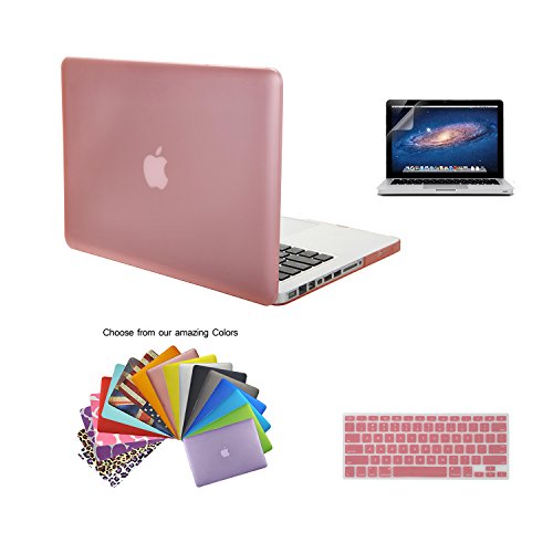 Macbook Pro 13 Hülle,TECOOL [Ultra Slim Serie] Plastik Hartschale Schutzhülle Snap Case,Silicon Tastatur Abdeckung und Schirm Schutz Tasche Cover Zubehör für Apple MacBook Pro 13.3 Zoll - Rosa