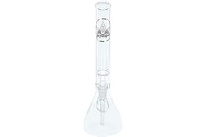 GHODT Bong aus Glas 35cm 40mm Durchmesser - 18.8 Chillum - Glasbong im Erlenmeyerkolben Style - inklusive Sieb