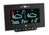 Lieferumfang: Zum Lieferumfang gehören Basisgerät, Aussensensor bzw. Temperatursensor (kabellos), Netzadapter und Bedienungsanleitung