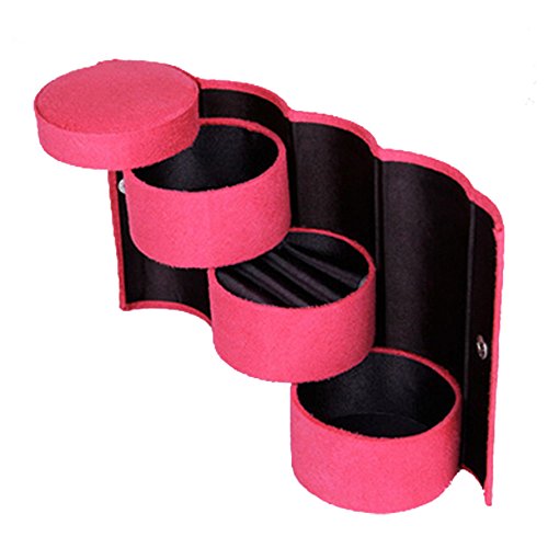 beetest-eu-portable Travel Multifunktionale 3-Tier-Hard rund Schmuck Armband Ring Halskette Ohrring Display Rolle Ständer Aufbewahrung Organisatoren Boxen Travel Case
