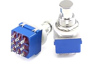 Cizihuu 1 pcs 9 broches 3PDT Effets de guitare Boîte à pédale STAND PIED PIED SWITCH Noir Bouton-poussoir Bouton poussoir Manuel