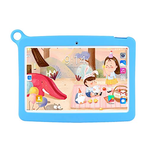 Preisvergleich Produktbild WANGOFUN Android Tablets PC, 10,1-Zoll-Kindertablet mit Schutzbrille IPS-Display Haltbarer Schutzhülle Kinder, Blau,1+16G