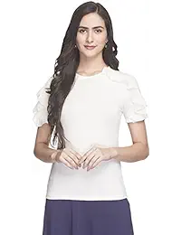 Globus Solid Ruffled Shoulder Top