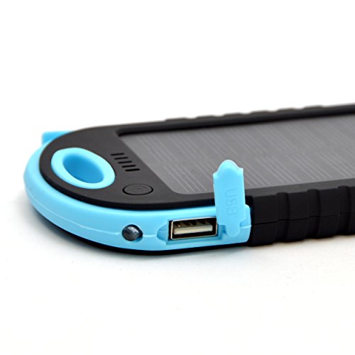 APOLLO 6000mAh Solar Powerbank Kopenhagen, das externe Outdoor Solar-Ladegerät mit dualem USB-Port, die ideale Backup-Batterie für Ihr Handy, Smartphone, iPhone, Lautsprecher, iPad, Tablet usw. Farbe: Blau - 4