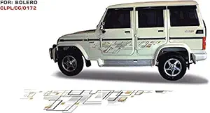 Quara Automaze Car Side Decal Full Body Sticker Graphics Golden-Grain for Mahindra New Bolero 0172