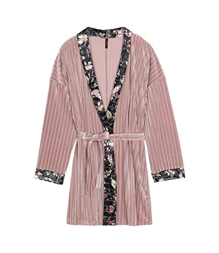 Preisvergleich Produktbild Intimissimi Damen Kimono aus gestreiftem Samt Winter Bouquet