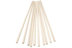 CELTIC WOODS Pack of 10 pieces, 30cm Wooden Craft Sticks - Hardwood Dowels Poles 6mm Diameter